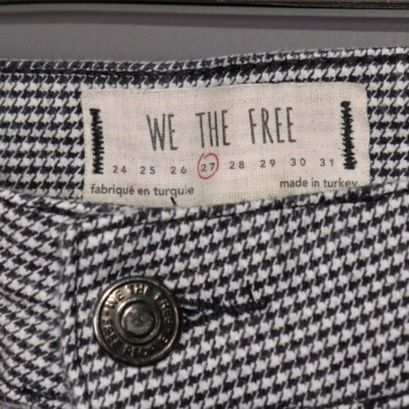 We the Free People Houndstooth High Rise Pants Sz 27 - Picture 4 of 6